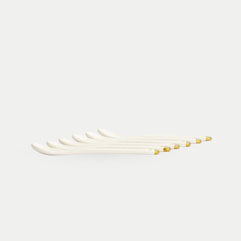 6-piece Tokyo Design Teaspoon Set - Golden Rim