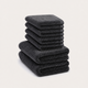 Guest towel zero-twist cotton 30x30 cm (4 pcs) + 40x60 cm (2 pcs) | Anthracite