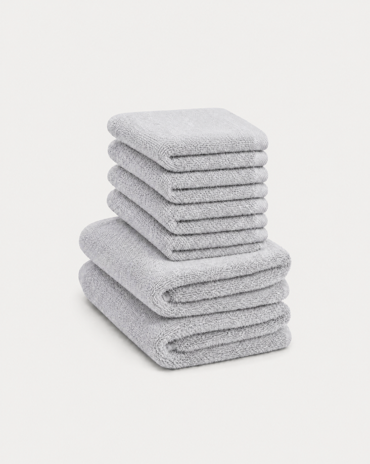Guest towel zero-twist cotton 30x30 cm (4 pcs) + 40x60 cm (2 pcs) | Silver Grey