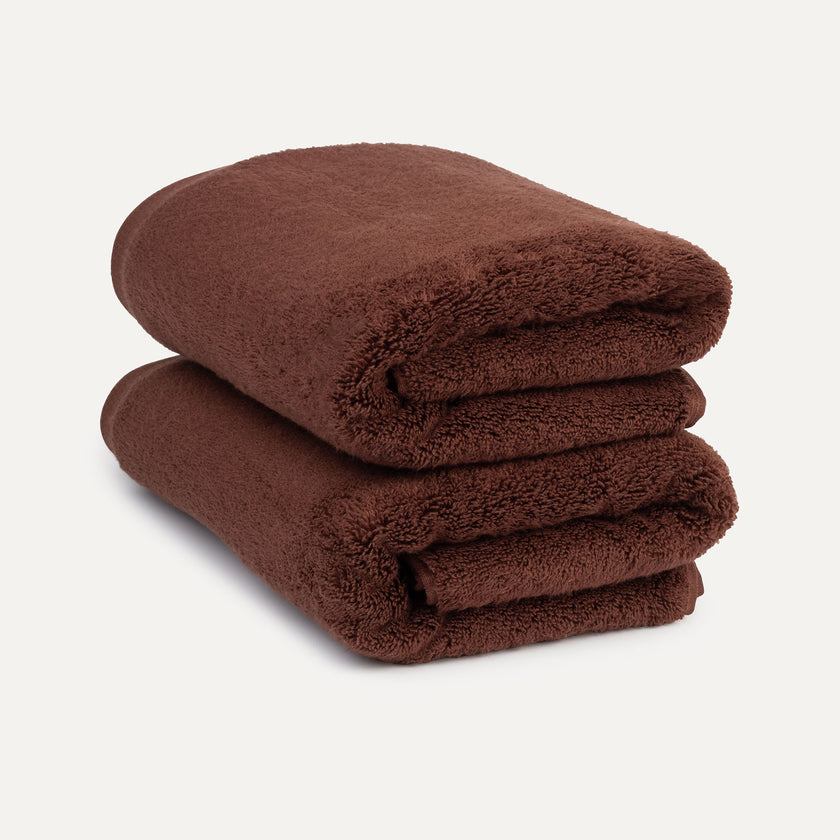 Towel zero-twist cotton 50x100 cm (2 pcs) | Chestnut