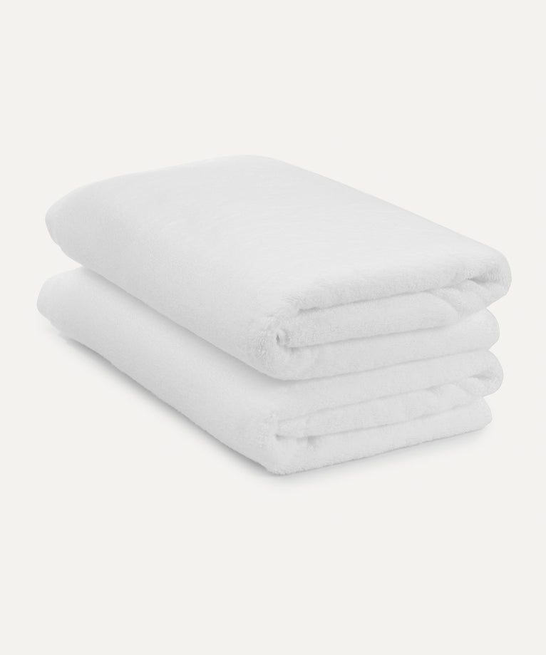 2x Zero-Twist Cotton Towels 70x140 cm | White