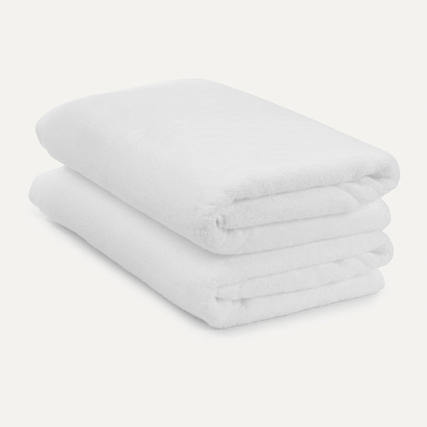 2x Zero-Twist Cotton Towels 70x140 cm | White