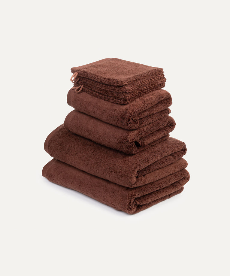 Towel set Deluxe (8 pcs) | Chestnut