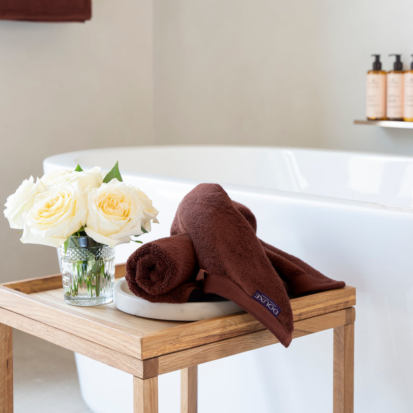 Guest towel zero-twist cotton 40x60 cm (2 pcs) | Chestnut