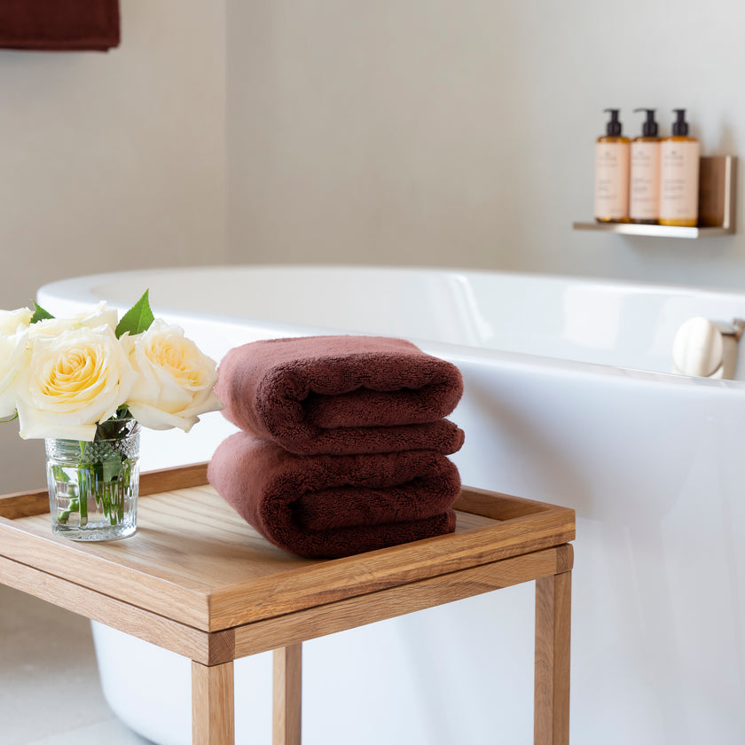 Towel zero-twist cotton 50x100 cm (2 pcs) | Chestnut