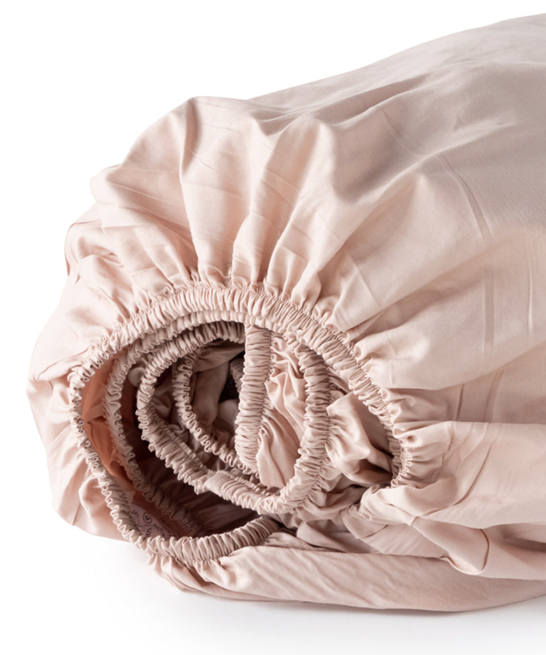 Fitted Sheet Egyptian Cotton Percale 400TC | Blush Pink