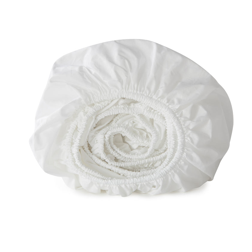 Egyptian Cotton Fitted Sheet Percale 400TC | White