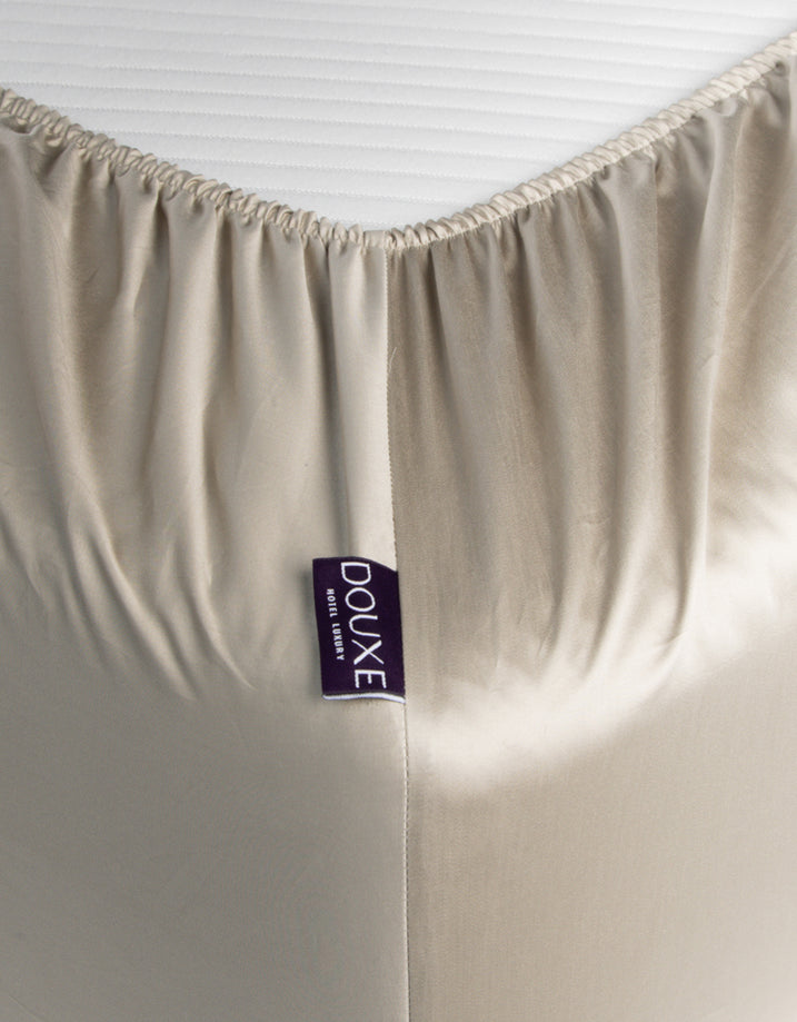Fitted Sheet Egyptian Cotton Sateen 400TC | Champagne