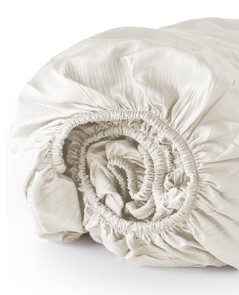 Egyptian Cotton Fitted Sheet Sateen 400TC | Cream Egyptian Cotton Fitted Sheet Sateen 400TC | Cream