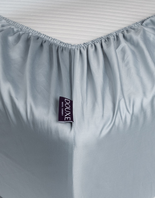 Hoeslaken Egyptisch Katoen Satijn 400TC | Misty Blue | Outlet
