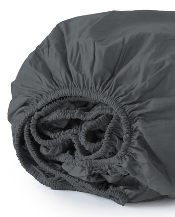 Egyptian Cotton Fitted Sheet Sateen 400TC | Stormy Grey Egyptian Cotton Fitted Sheet Sateen 400TC | Stormy Grey