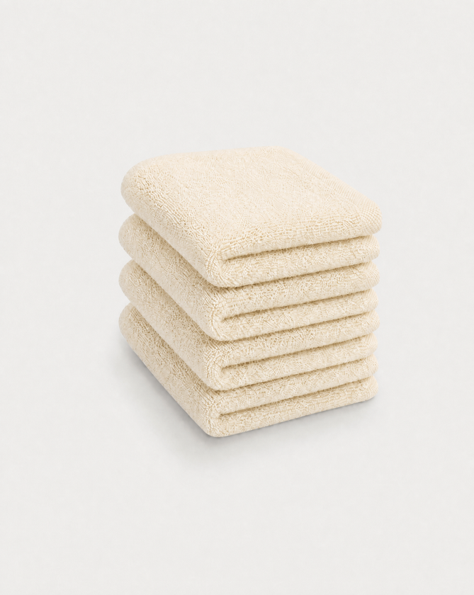 Guest towel zero-twist cotton 30x30 cm (4 pcs) | Cream