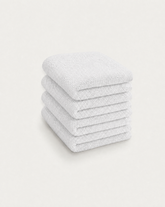 Guest towel zero-twist cotton 30x30 cm (4 pcs) | White Guest towel zero-twist cotton 30x30 cm (4 pcs) | White