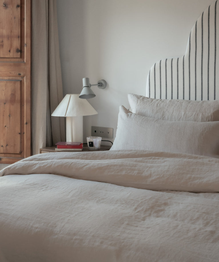 Duvet Cover Set & Fitted Sheet Washed Linen | Oat
