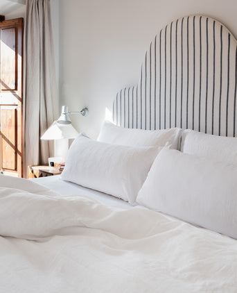 Duvet Cover Set & Fitted Sheet Washed Linen | White Duvet Cover Set & Fitted Sheet Washed Linen | White