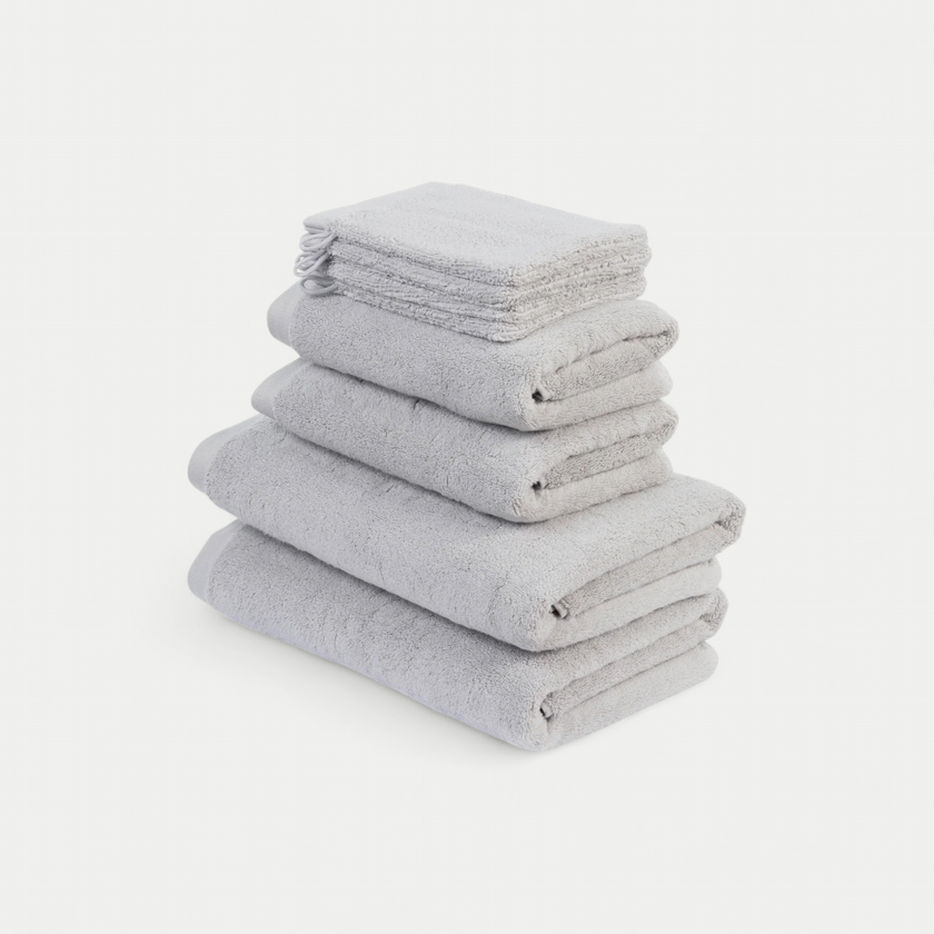 Towel Set Deluxe (8 pcs) | Silver Grey