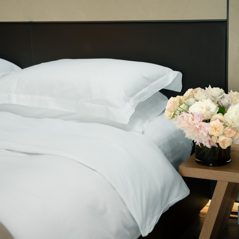 Conservatorium Pillowcase Egyptian Cotton Percale 400 TC | White