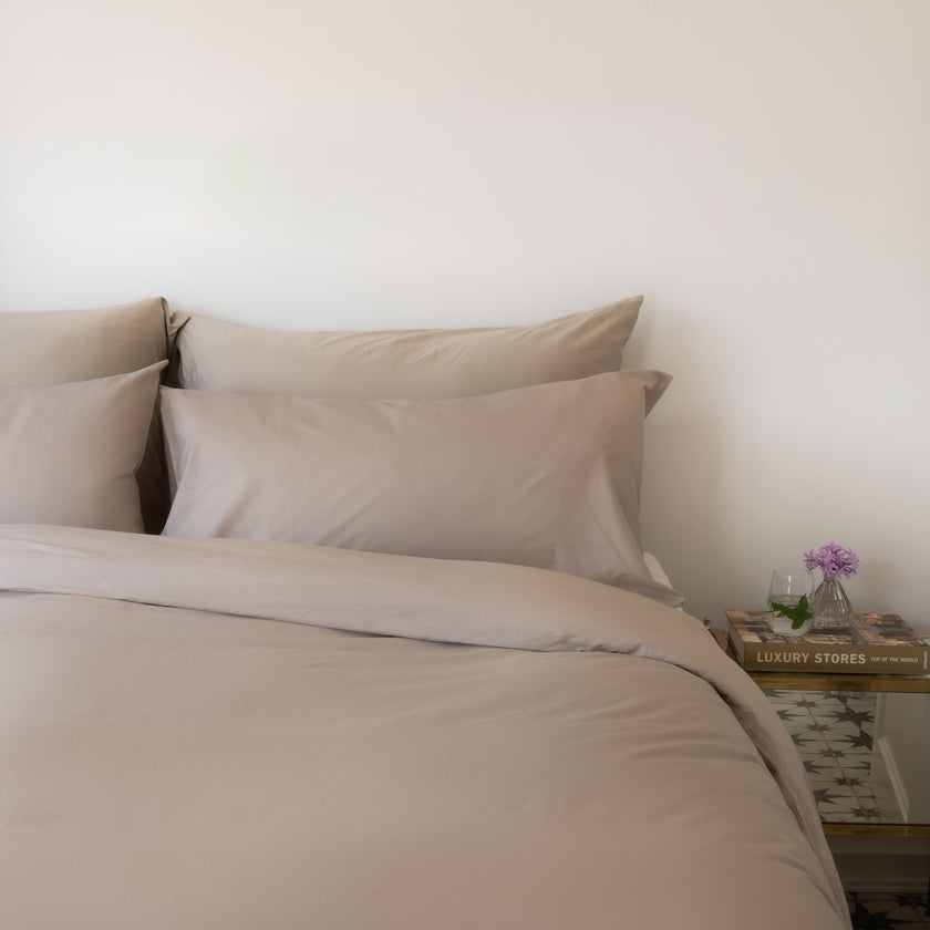 Duvet cover Egyptian cotton | Percal 400TC | Latte