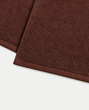 Guest towel zero-twist cotton 30x30 cm (4 pcs) | Chestnut
