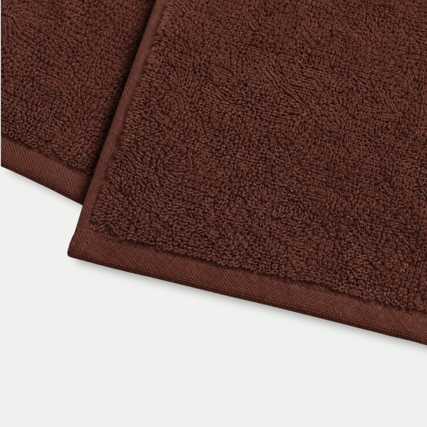 Guest towel zero-twist cotton 30x30 cm (4 pcs) | Chestnut