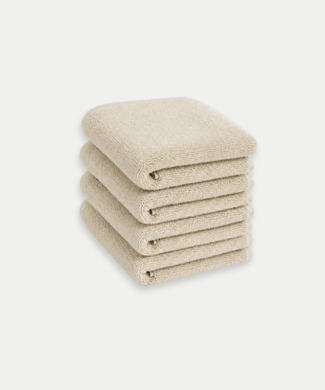 Guest towel zero-twist cotton 30x30 cm (4 pcs) | Pebble Beach