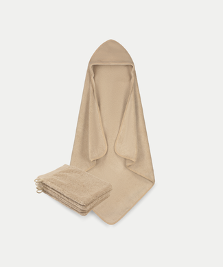 Baby Bath Cape Latte + Washcloths Latte