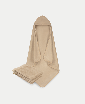 Baby Bath Cape Latte + Washcloths Latte