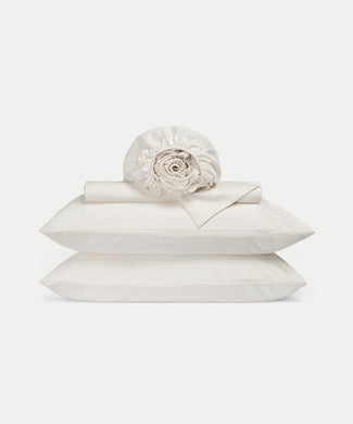 Duvet Cover Set + Fitted Sheet Egyptian Cotton Sateen | Cream