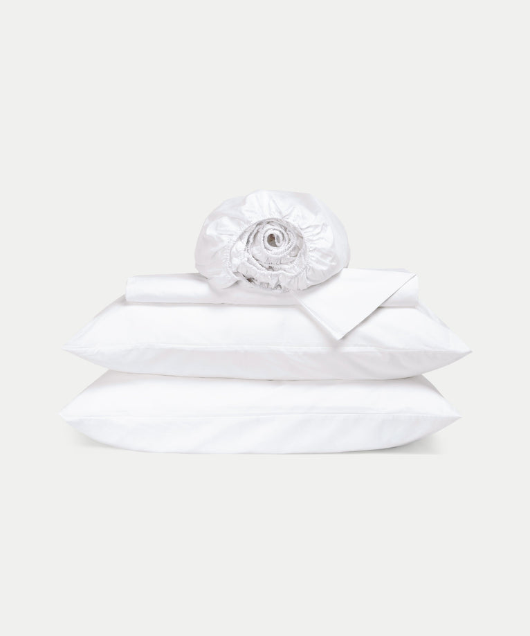 Duvet Cover Set & Fitted Sheet Percale | White