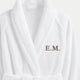 Bathrobe zero-twist cotton with embroidery | White