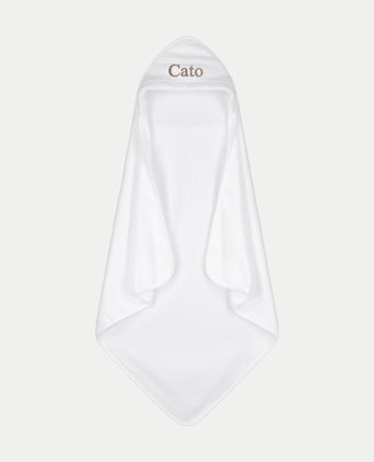 Badcape Baby zero-twist katoen met borduursel | Wit