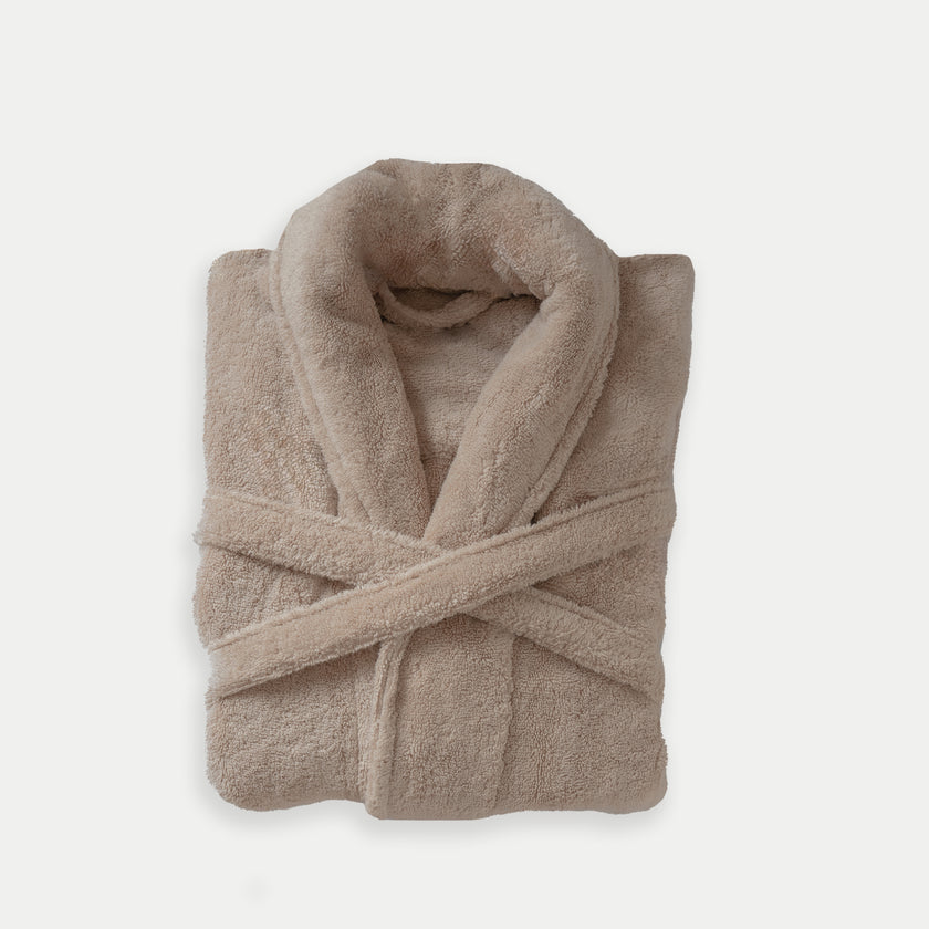 Bathrobe zero-twist cotton | Latte