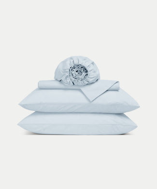 Duvet Cover Set & Fitted Sheet Sateen | Pastel Blue