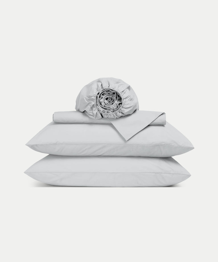 Duvet Cover Set & Fitted Sheet Percale | Silver Grey