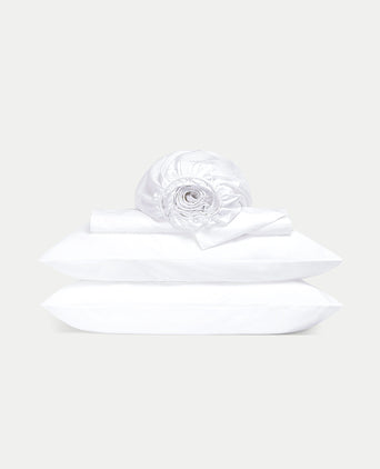 Duvet Cover Set & Fitted Sheet Sateen | White