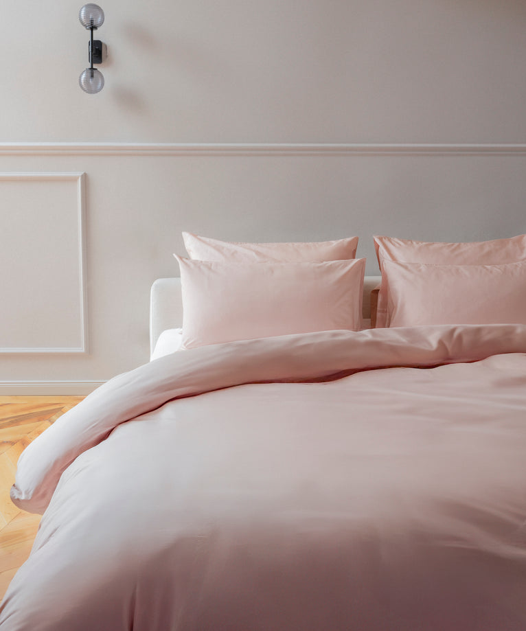 Duvet Cover Set Egyptian Cotton Percale 400 TC | Blush Pink