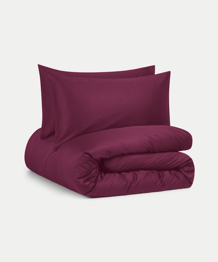 DOUXE Duvet Cover Set Egyptian Cotton Sateen 400TC | Burgundy | Limited Edition