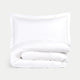 Duvet Cover Set + Fitted Sheet Egyptian Cotton Percale | Carmel White