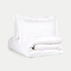 Duvet Cover Set + Fitted Sheet Egyptian Cotton Percale | Carmel White