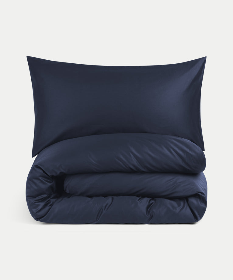 Duvet Cover Set & Fitted Sheet Sateen | Harbour Blue