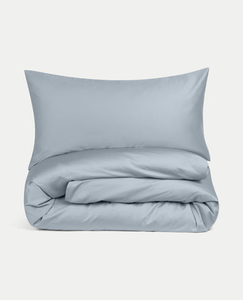 Dekbedovertrekset Egyptisch katoen Satijn 400TC | Misty Blue | Outlet