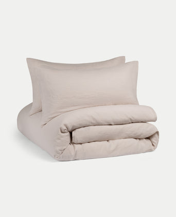 Duvet Cover Set & Fitted Sheet Washed Linen | Oat