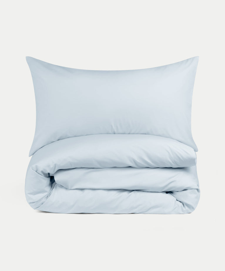 Kids Duvet Cover Egyptian Cotton Percale 400TC Pastel Blue - Petit Hôtel