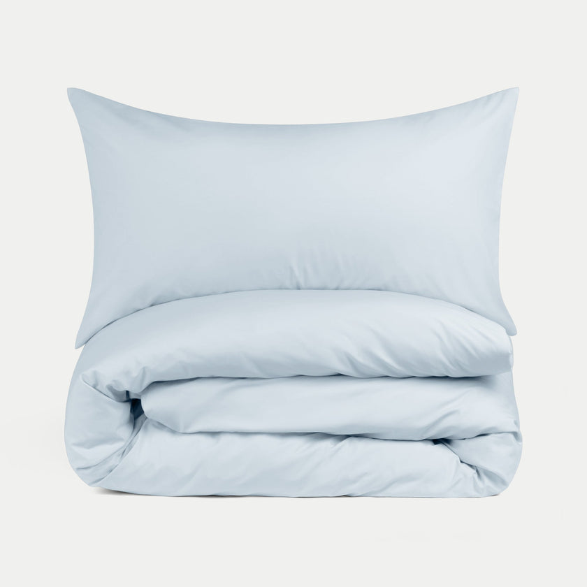 Kids Duvet Cover Egyptian Cotton Percale 400TC Pastel Blue - Petit Hôtel