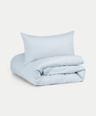 Duvet Cover Set Egyptian Cotton Percale 400 TC | Pastel Blue
