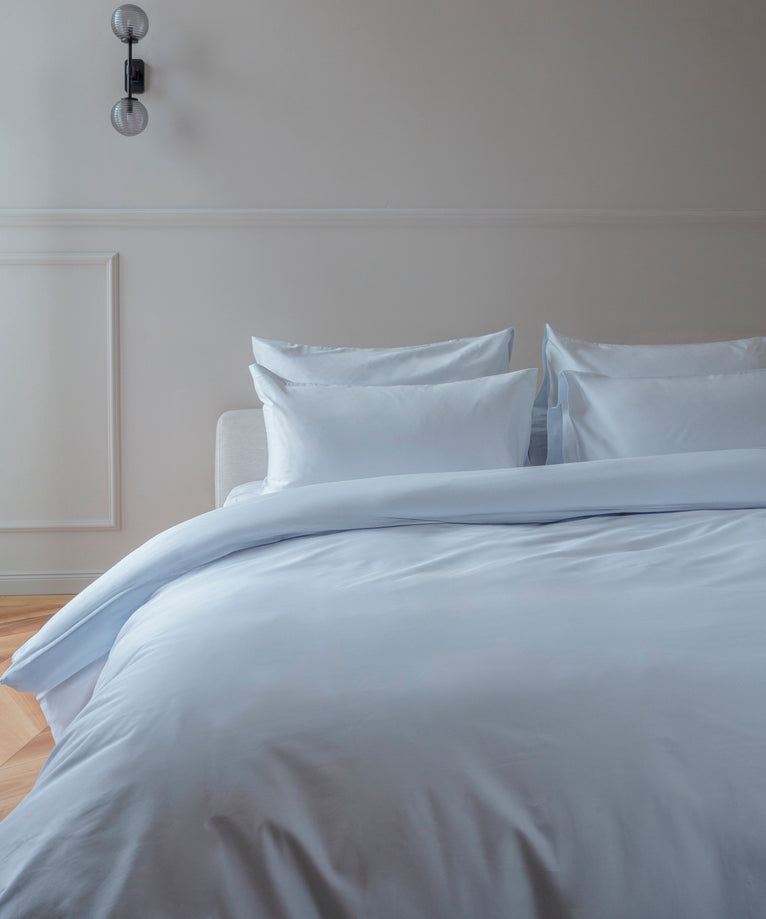 Duvet Cover Set Egyptian Cotton Percale 400 TC | Pastel Blue