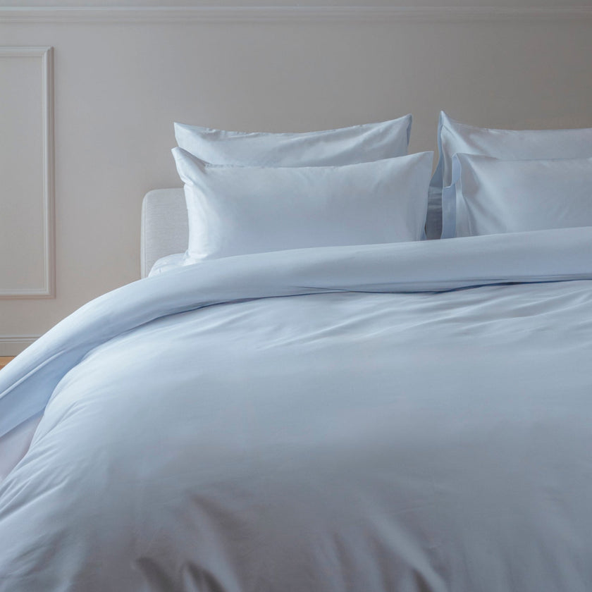 Duvet Cover Set Egyptian Cotton Percale 400TC | Pastel Blue