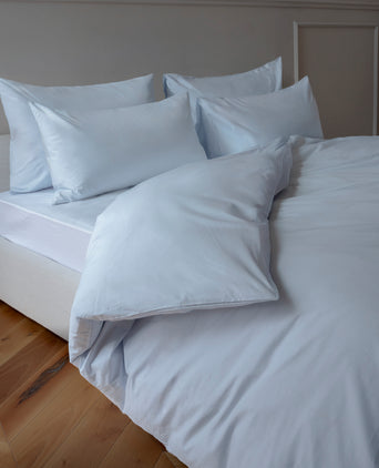 Duvet Cover Set Egyptian Cotton Percale 400 TC | Pastel Blue