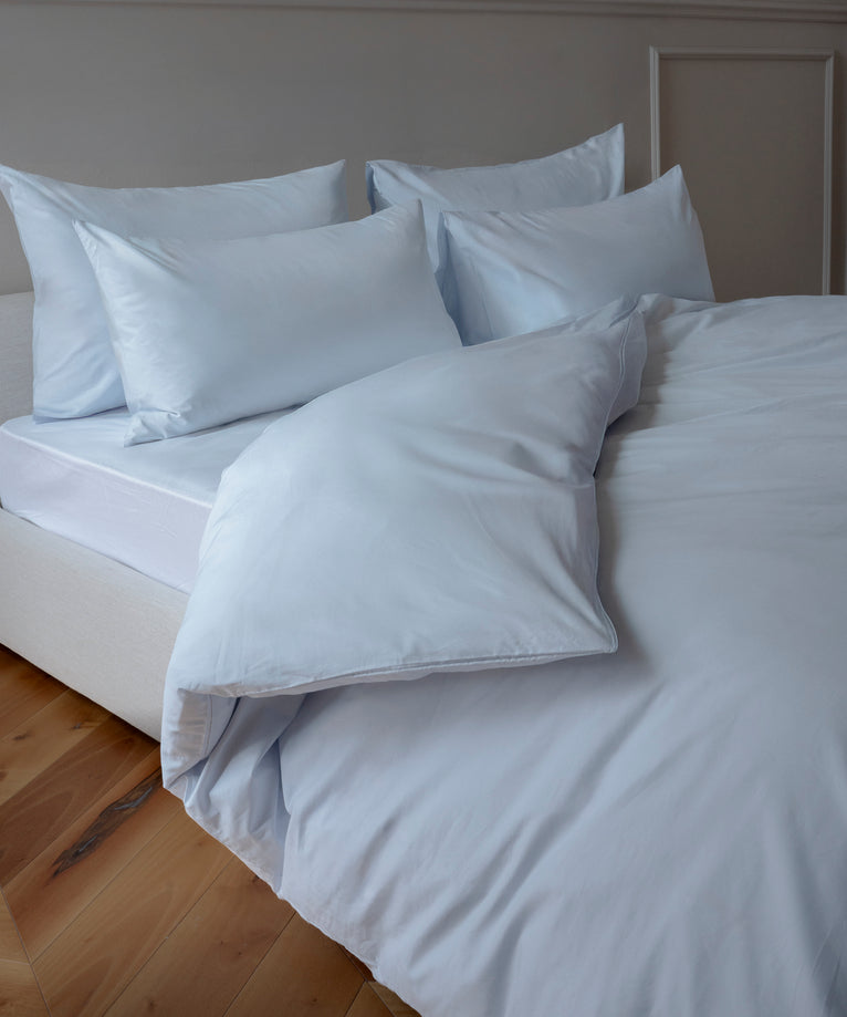 Duvet Cover Set Egyptian Cotton Percale 400 TC | Pastel Blue