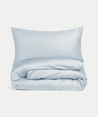 Duvet Cover Set & Fitted Sheet Sateen | Pastel Blue